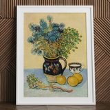 Still Life - Vincent Van Gogh Post-impressionism Art Print / Canvas, 24x32’’ / 61x81cm / White Frame / Matboard, Posters Prints & Visual
