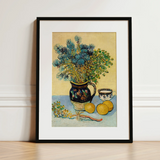 Still Life - Vincent Van Gogh Post-impressionism Art Print / Canvas, 12x16’’ / 31x41cm / Black Frame / Matboard, Posters Prints & Visual