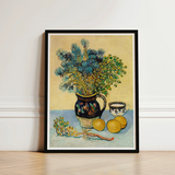 Framed Reproduction Vincent Van Gogh’s ?Vase Flowers” Dark Gogh, Masterful, Art