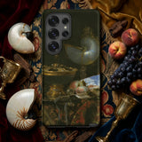 Still Life with Holbein Bowl Nautilus Cup Glass Goblet and Fruit Dish - Willem Kalf Phone Case Black Detailed Reproduction Classical