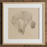 Stooping Naked Man - Reijer Stolk Art Print / Canvas, 12x12’’ / 31x31cm / Natural Frame / Matboard, Posters Prints & Visual Artwork, Toby