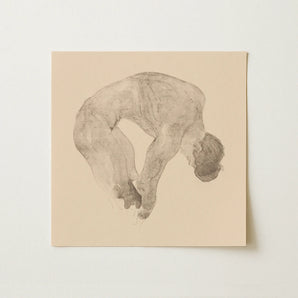 Stooping Naked Man - Reijer Stolk Art Print / Canvas, Stooping Naked Man, Stooping Naked, Naked Man, Reijer Stolk’s Stooping, Stolk’s