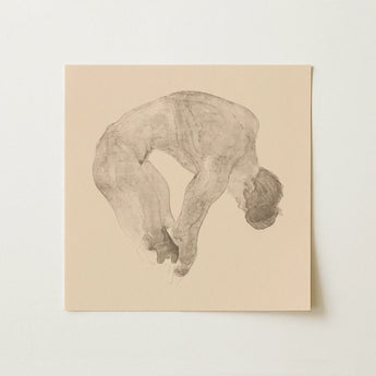 Stooping Naked Man - Reijer Stolk Art Print / Canvas, 12x12’’ / 31x31cm / Unframed / no Border, Posters Prints & Visual Artwork, Toby Leon