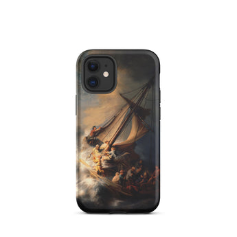 Storm on the Sea of Galilee - Rembrandt Phone Case Iphone 12 Mini / Matte Black Phone Case Dramatic Classical Painting Ship Turbulent