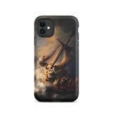Storm on the Sea of Galilee - Rembrandt Phone Case Iphone 11 / Matte Black Phone Case Dramatic Painting Sailboat Turbulent Seas Galilee