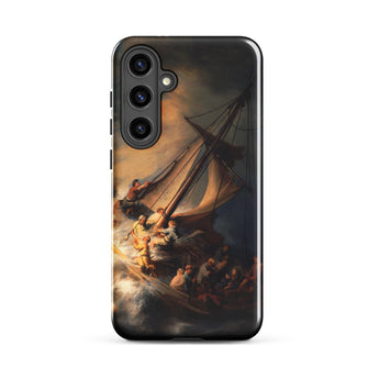 Storm on the Sea of Galilee - Rembrandt Phone Case Samsung Galaxy S24 Plus / Gloss Black Phone Case Dramatic Painting Ship Turbulent Seas
