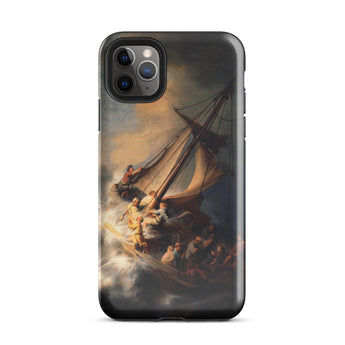 Storm on the Sea of Galilee - Rembrandt Phone Case Iphone 11 Pro Max / Gloss Black Phone Case Dramatic Painting Ship Turbulent Seas Galilee