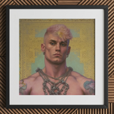 Strapping Young Lad - Queercore Gay Thug Kunstdruck / Leinwand, 12x12’’ / 31x31cm / Schwarzer Rahmen / Passepartout, Poster, Drucke & visuelle Kunstwerke,