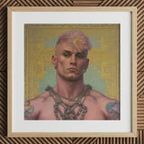 Strapping Young Lad - Queercore Gay Thug Kunstdruck / Leinwand, 12x12’’ / 31x31cm / Naturrahmen / Passepartout, Poster, Drucke & visuelle Kunstwerke,