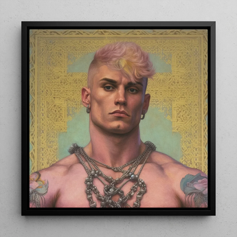 Strapping Young Lad - Queercore Gay Thug Kunstdruck / Leinwand, 12x12’’ / 31x31cm / Schwarzer Rahmen, Poster, Drucke & visuelle Kunstwerke, Toby Leon