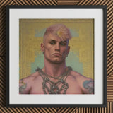 Strapping Young Lad - Queercore Gay Thug Art Print / Canvas Gold Chain Necklace Intricate Design Multiple Links Fine Paper, Bold