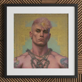 Strapping Young Lad - Queercore Gay Thug Art Print / Canvas Gold Chain Necklace Intricate Design Multiple Links Fine Paper, Bold