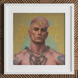 Strapping Young Lad - Queercore Gay Thug Art Print / Canvas Gold Chain Necklace Intricate Design Multiple Pendants Fine Paper, Bold