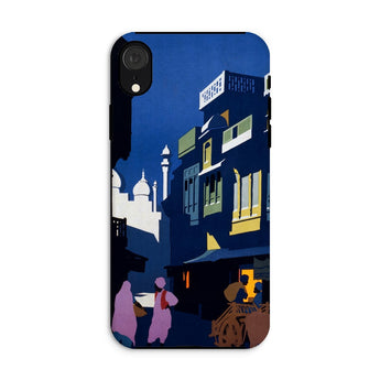 Street by Moonlight - Custodia per iPhone con poster di viaggio dell'India, Xr / Opaco, Custodie per telefoni cellulari, Toby Leon