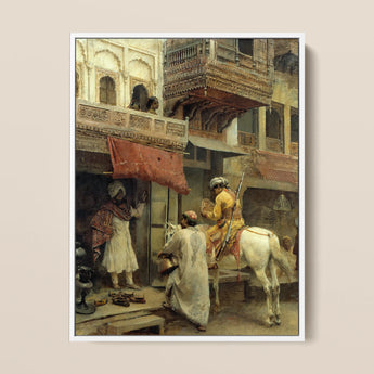 Street Scene in India - Edwin Lord Weeks Art Print / Canvas, 12x16’’ / 31x41cm / White Frame, Posters Prints & Visual Artwork, Toby Leon