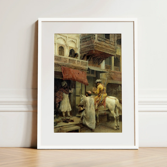 Street Scene in India - Edwin Lord Weeks Art Print / Canvas, 12x16’’ / 31x41cm / White Frame / Matboard, Posters Prints & Visual Artwork,
