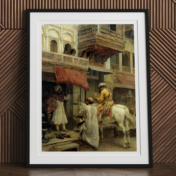 Street Scene in India - Edwin Lord Weeks Art Print, Framed Painting Middle Eastern Street Scene
