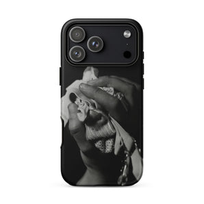 Stretch Corset - 1930s Fashion Photography Phone Case Iphone 17 Pro Max / Matte Black White Phone Case Hands Knitting Design