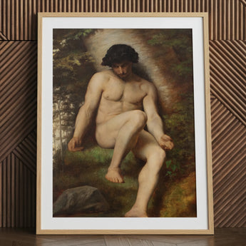 Studie von Adam für das Paradies - Alexandre Cabanel Fine Art Print / Leinwand, 24x32’’ / 61x81cm / Naturrahmen / Passepartout, Poster Drucke &