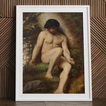 Studie von Adam für das Paradies - Alexandre Cabanel Fine Art Print / Leinwand, 24x32’’ / 61x81cm / Weißer Rahmen / Passepartout, Poster Drucke & Visuals