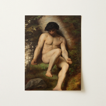 Study of Adam for Paradise - Alexandre Cabanel Fine Art Print / Canvas, 12x16’’ / 31x41cm / Unframed / no Border, Posters Prints & Visual