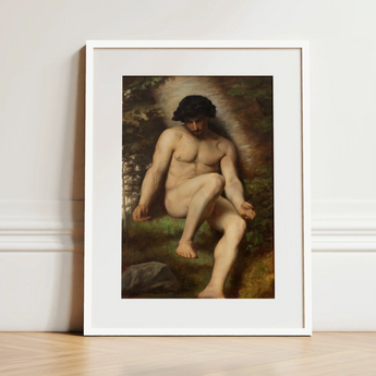 Study of Adam for Paradise - Alexandre Cabanel Fine Art Print / Canvas, 12x16’’ / 31x41cm / White Frame / Matboard, Posters Prints & Visual
