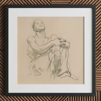 Study for Astronomy - John Singer Sargent Kunstdruck / Leinwand, 12x12’’ / 31x31cm / Schwarzer Rahmen / Passepartout, Poster, Drucke & visuelle Kunstwerke,
