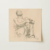 Study for Astronomy - John Singer Sargent Art Print / Canvas Delicate Graphite Sketch Cream-colored Paper Depicts Seated Figure, Prints