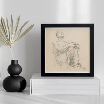 Study for Astronomy - John Singer Sargent Art Print / Canvas Framed Sketch Nude Figure Pose Head Tilted, Prints