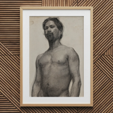 Study of a Black Man - Stampa artistica di Henry Ossawa Tanner su tela, 20x30’’ / 51x76cm / Cornice naturale / Passe-partout, poster, stampe e arte visiva