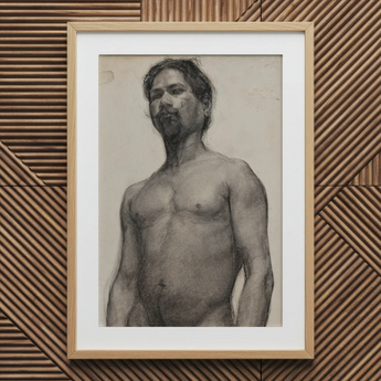 Study of a Black Man - Stampa artistica di Henry Ossawa Tanner su tela, 20x30’’ / 51x76cm / Cornice naturale / Passe-partout, poster, stampe e arte visiva