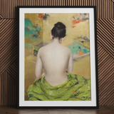 Study of Flesh and Gold - Stampa d'arte di William Merritt Chase / Tela, 24x32'' / 61x81cm / Cornice nera / Passe-partout, Poster, Stampe e arti visive