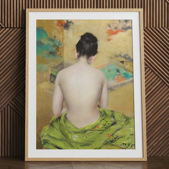 Study of Flesh and Gold - Stampa d'arte di William Merritt Chase / Tela, 24x32'' / 61x81cm / Cornice naturale / Passe-partout, Poster, Stampe e arti visive