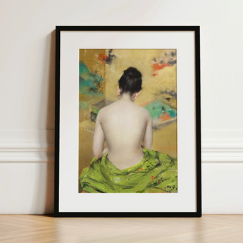 Study of Flesh and Gold - William Merritt Chase Art Print / Canvas, 12x16’’ / 31x41cm / Black Frame / Matboard, Posters Prints & Visual