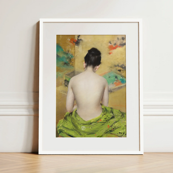 Study of Flesh and Gold - William Merritt Chase Art Print / Canvas, 12x16’’ / 31x41cm / White Frame / Matboard, Posters Prints & Visual