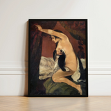 Study for Venus - Gustave Courbet Art Print / Canvas Black-framed Reproduction édouard Manet’s ?Olympia” Oil Painting Nude J