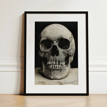Study of a Human Skull Art Print / Canvas Black-and-white Framed Photograph Minimalist Black Frame Bone Meets Lens, Prints