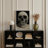 Study of a Human Skull Art Print / Canvas Black-and-white Framed Skull Portrait Bone Meets Lens, Meets, Lens