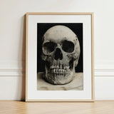 Study of a Human Skull Art Print / Canvas Framed Black White Photograph Textured Weathered Bone Meets Lens, Prints