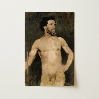 Study of a Male Model - Albert Edelfelt Fine Art Print / Canvas, 12x18’’ / 31x46cm / Unframed / no Border, Posters Prints & Visual Artwork,