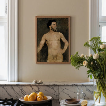 Studie eines männlichen Modells - Albert Edelfelt Fine Art Print / Leinwand, Poster Drucke & Visual Artwork, Toby Leon