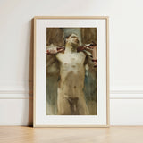 Estudio de figura masculina desnuda - John Singer Sargent impresión artística / Lienzo, 12x18’’ / 31x46cm / Marco natural / Paspartú, pósters, impresiones y visual