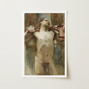 Study Male Nude Figure - John Singer Sargent Art Print / Canvas, Prints