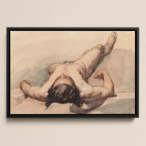 Study of a Male Nude - William Mulready Art Print / Canvas, 18x12’’ / 46x31cm / Black Frame, Posters Prints & Visual Artwork, Toby Leon