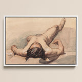 Study of a Male Nude - William Mulready Art Print / Canvas, 18x12’’ / 46x31cm / White Frame, Posters Prints & Visual Artwork, Toby Leon