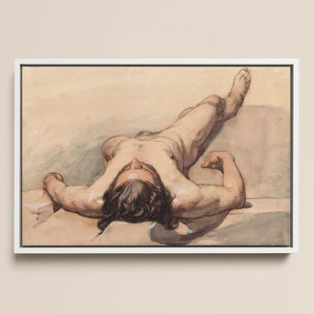 Study of a Male Nude - William Mulready Art Print / Canvas, 18x12’’ / 46x31cm / White Frame, Posters Prints & Visual Artwork, Toby Leon