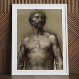 Studie eines nackten Mannes mit Turban – Georges Desvallieres Kunstdruck / Leinwand, 24x32’’ / 61x81cm / Weißer Rahmen / Passepartout, Poster, Drucke &