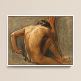 Study of a Nude Man - August Andreas Jerndorff Fine Art Print / Canvas, 16x12’’ / 41x31cm / White Frame, Posters Prints & Visual Artwork,