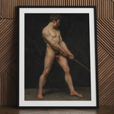 Studie eines nackten Mannes - Follower Pierre Narcisse Guerin Kunstdruck / Leinwand, 24x32’’ / 61x81cm / Schwarzer Rahmen / Passepartout, Poster Drucke &