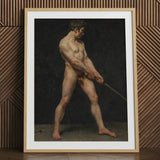 Study of a Nude Man - Follower Pierre Narcisse Guerin Art Print / Canvas Framed Classical Painting Male Figure Dynamic Pose Striking, Raw